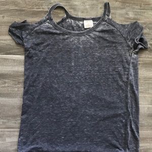Gray off shoulder tee shirt